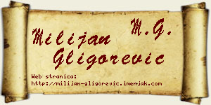 Milijan Gligorević vizit kartica